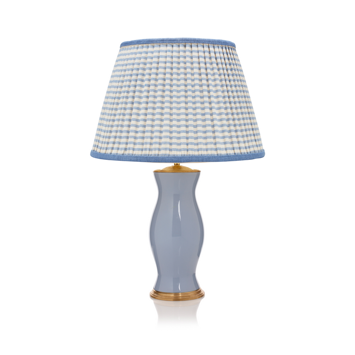 Blue & White Striped Pleated Lampshade