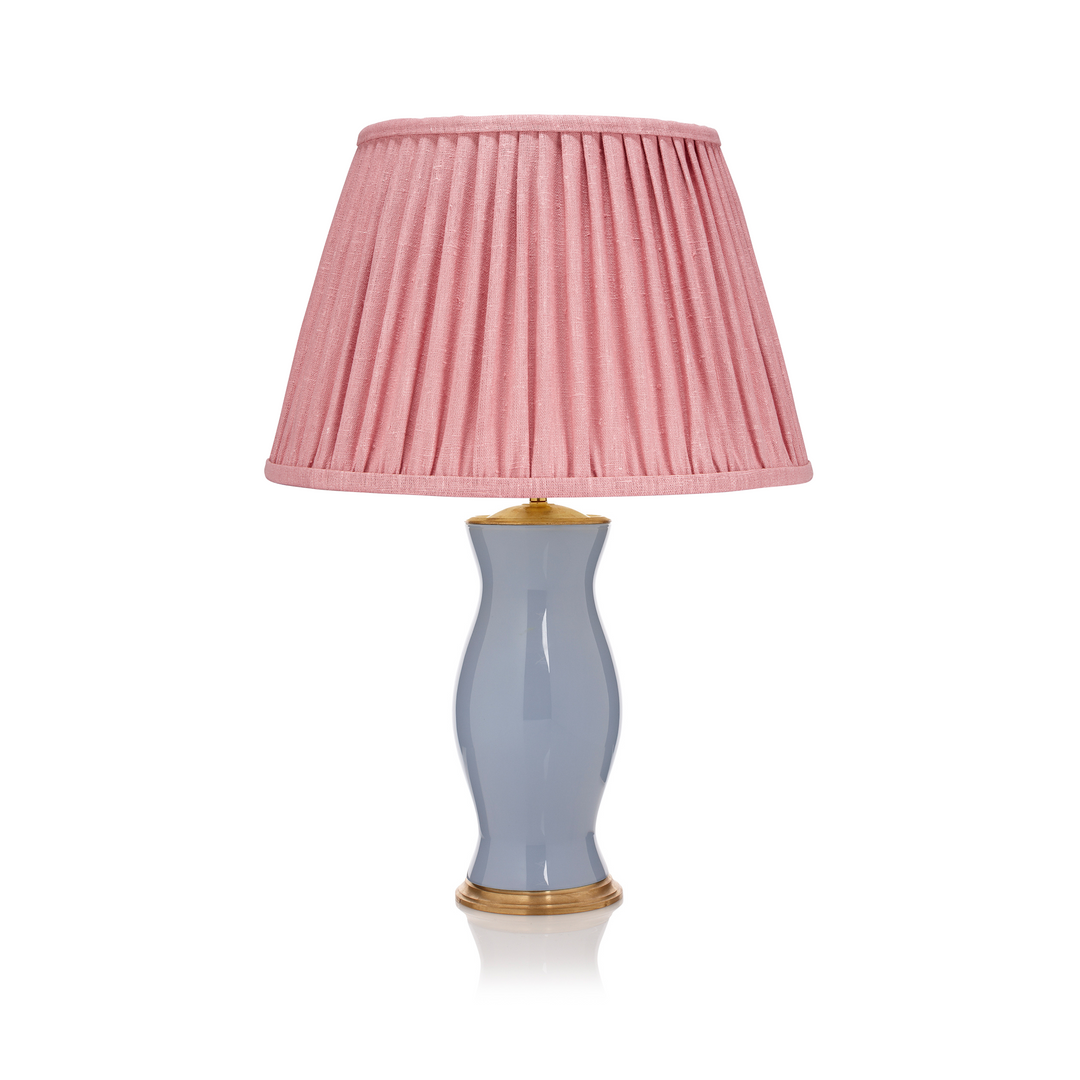 Pink Pleated Linen Lampshade