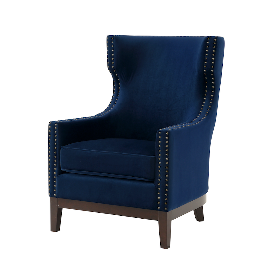 Wilton Sapphire Blue Wingback Armchair