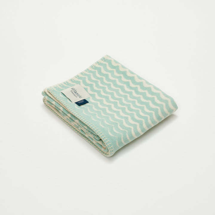 Seafoam Swell Recycled Cotton Baby Blanket