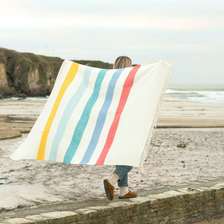 Seaside Stripe Wool Blanket