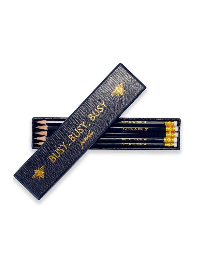 Pencil Set "Busy Busy Busy" - Navy