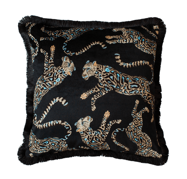 Cheetah Kings Fringe Cushion Cover - Starry Nights