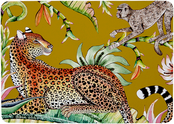 Monkey Paradise Placemats in Swamp - Pair