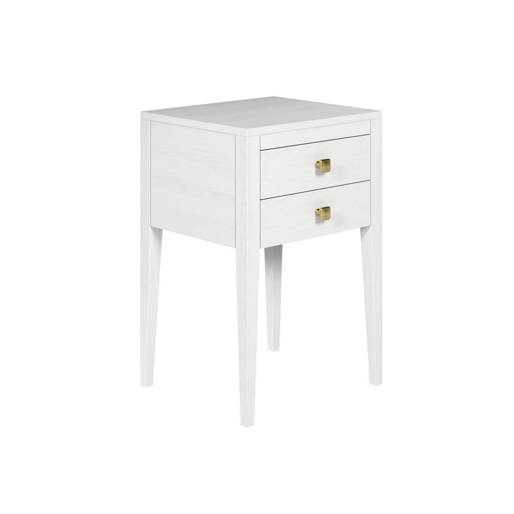 Radford 2-Drawer White Oak Bedside Table