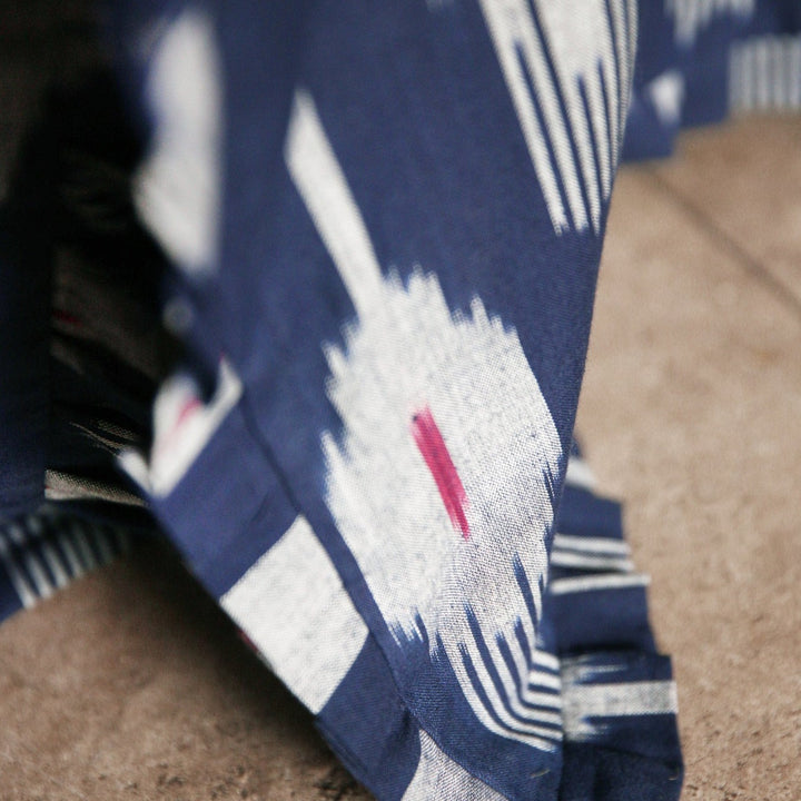 Handwoven Ikat Tablecloth - Indigo
