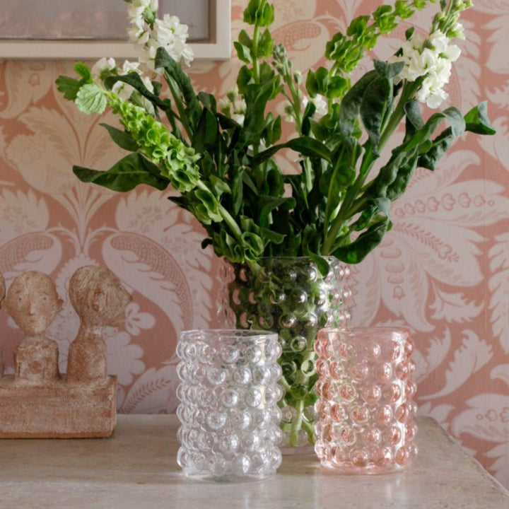 Glass Bubble Vase - Pink