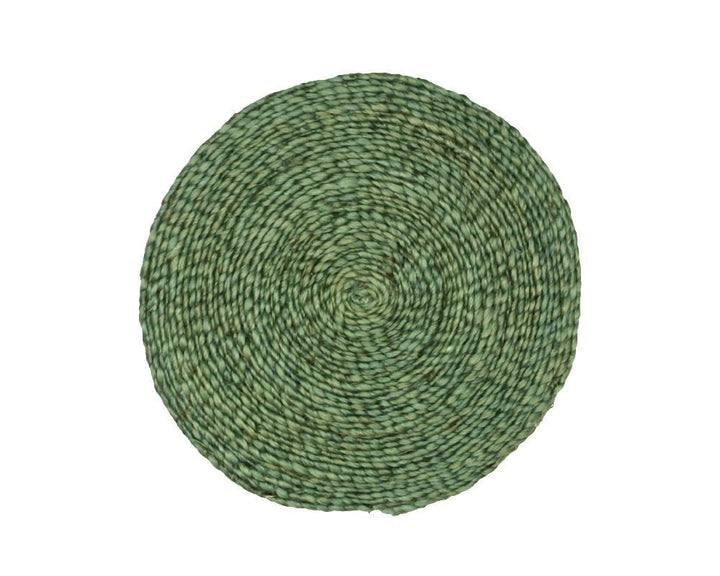 Round Jute Placemats - Forest Green