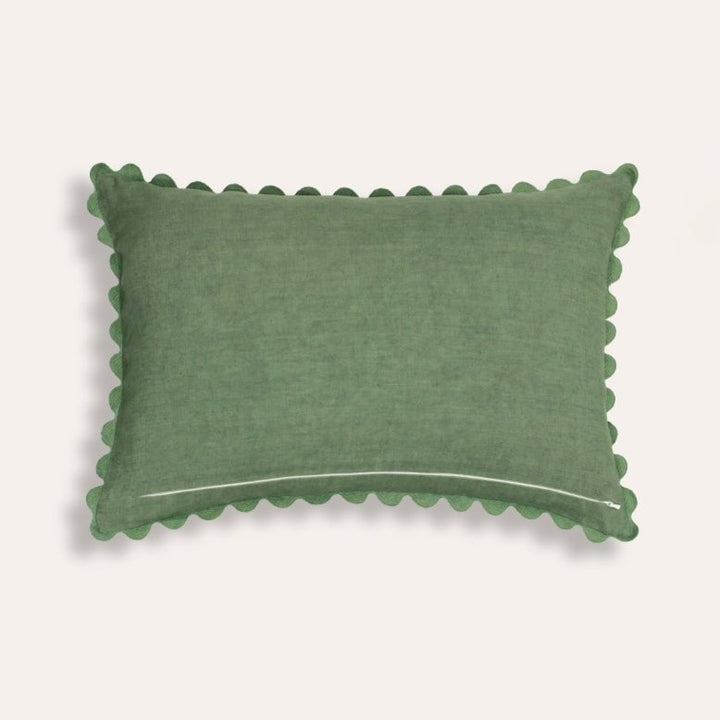 Viale Block Print Cushion - Green