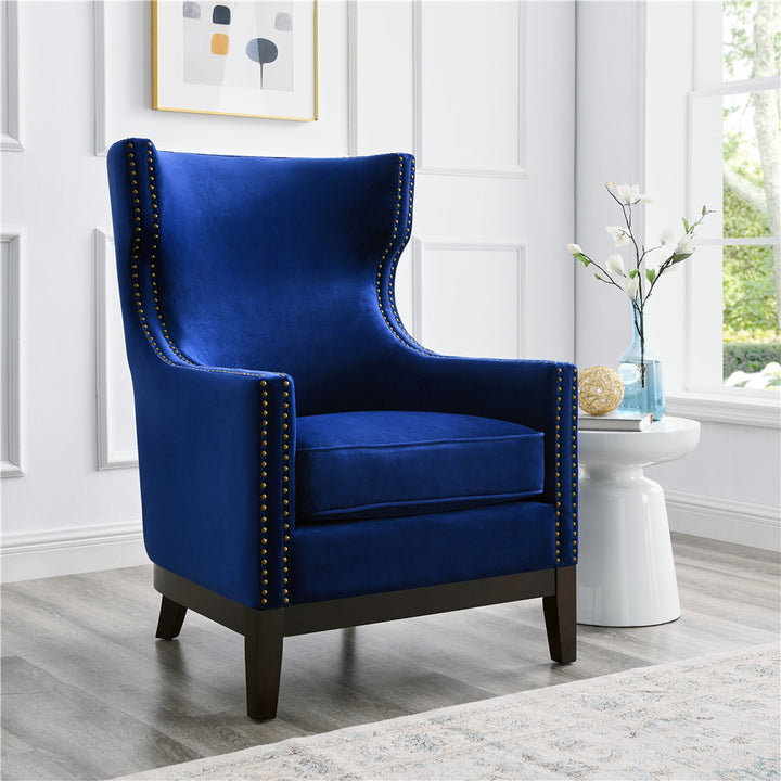 Wilton Sapphire Blue Wingback Armchair