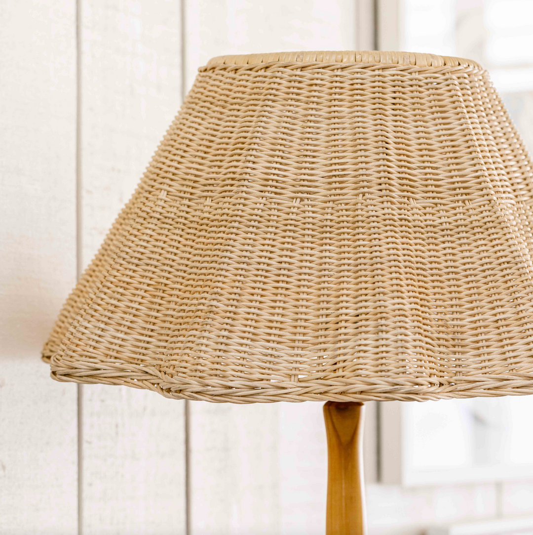 Large Wave Rattan Lampshade Decoralist