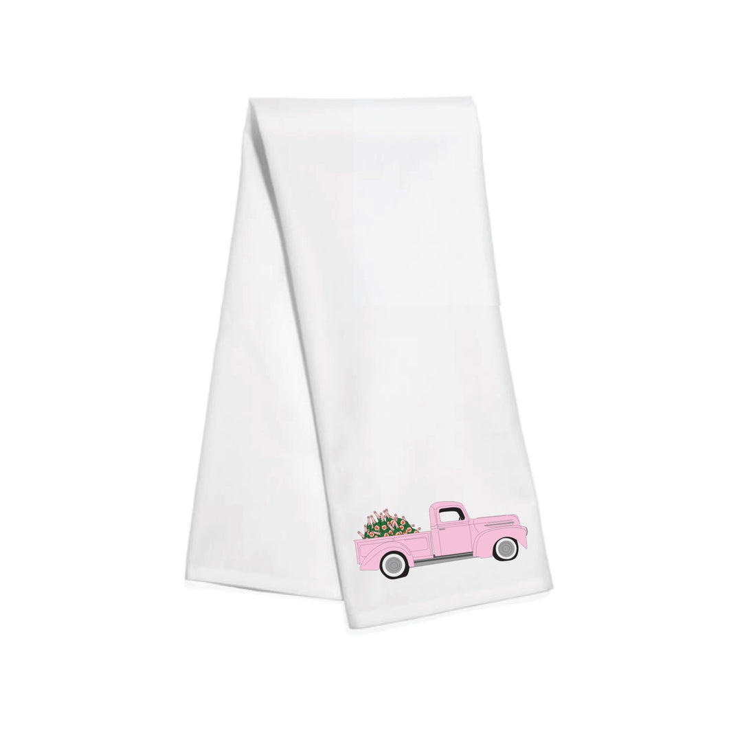 Pink Champagne Truck Tea Towel
