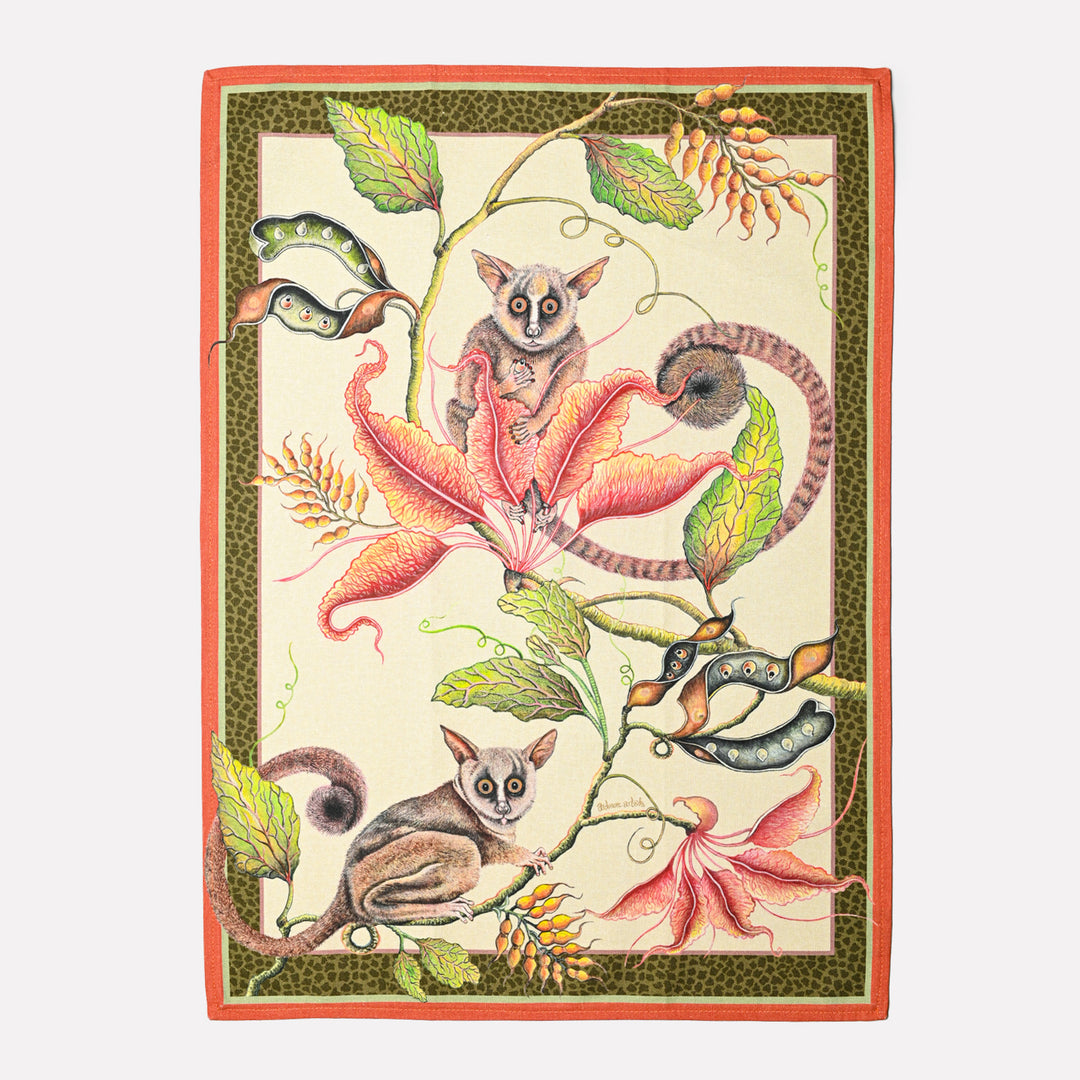 Bush Baby Tea Towel - Parakeet