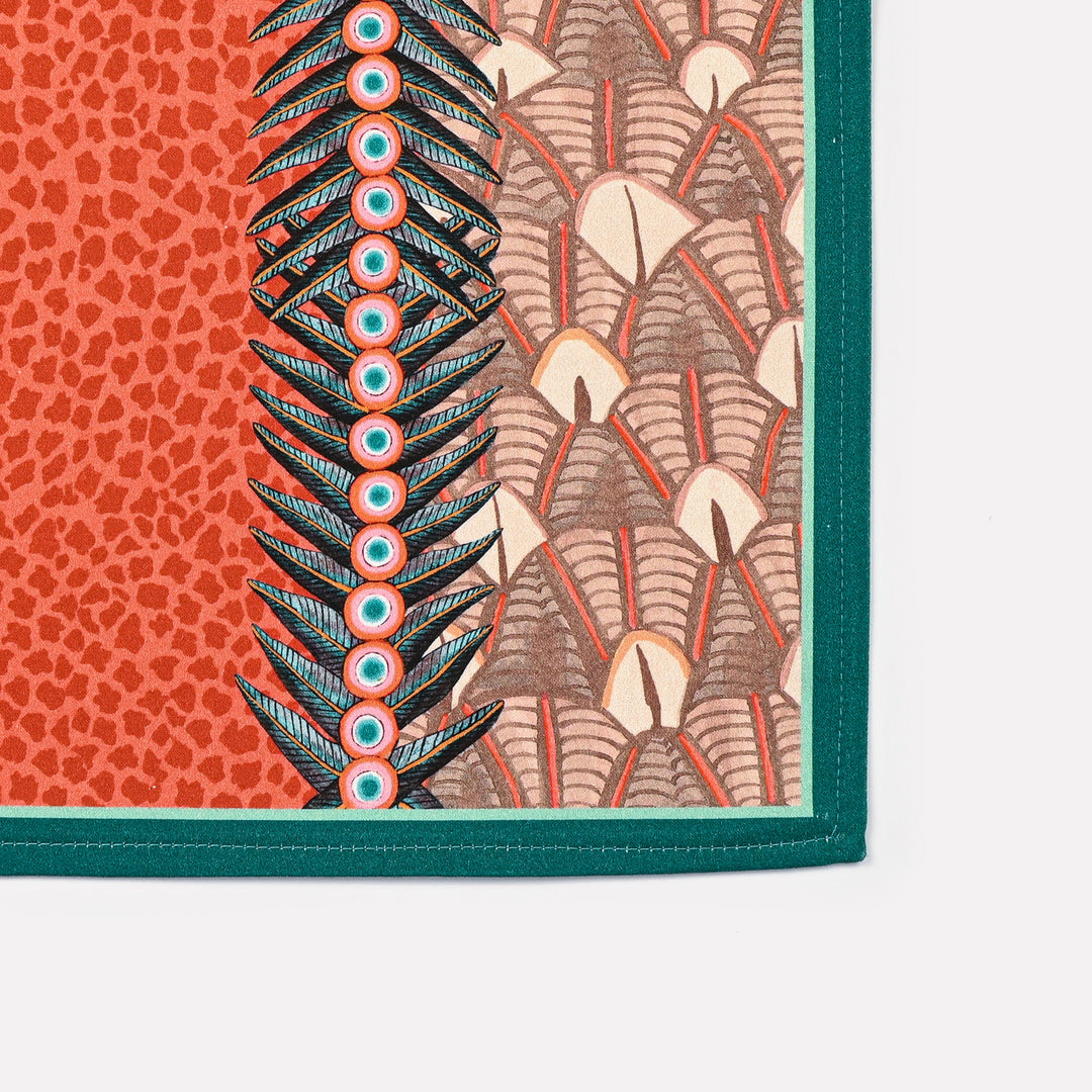 Feather Napkins in Coral | Ardmore Design