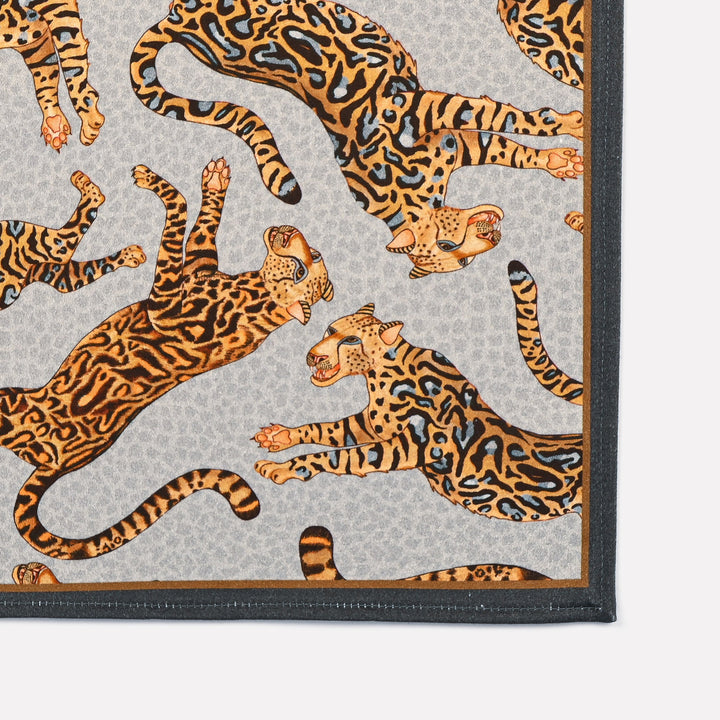 Cheetah King Napkins in Silver | Ardmore Design