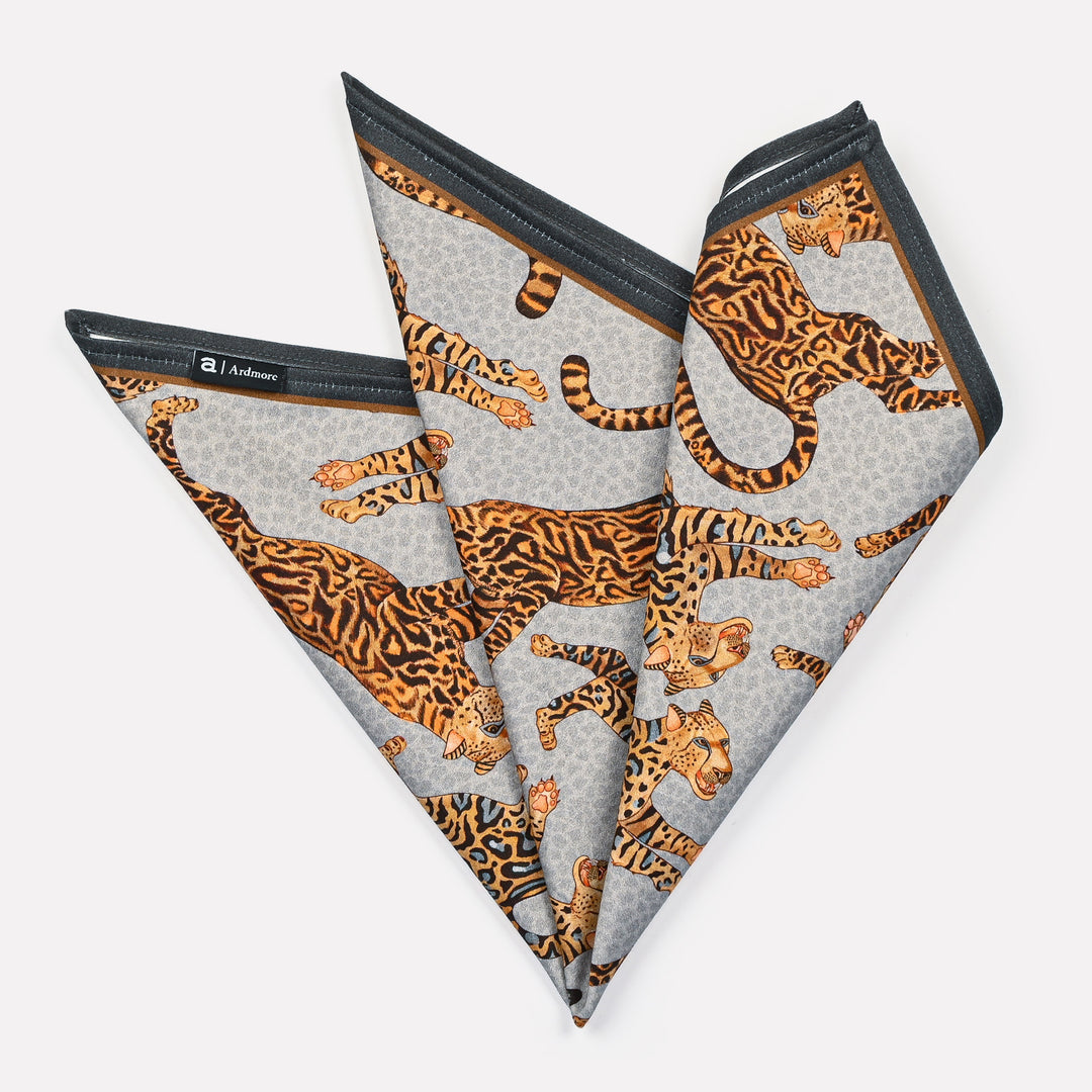 Cheetah King Napkins in Silver | Ardmore Design