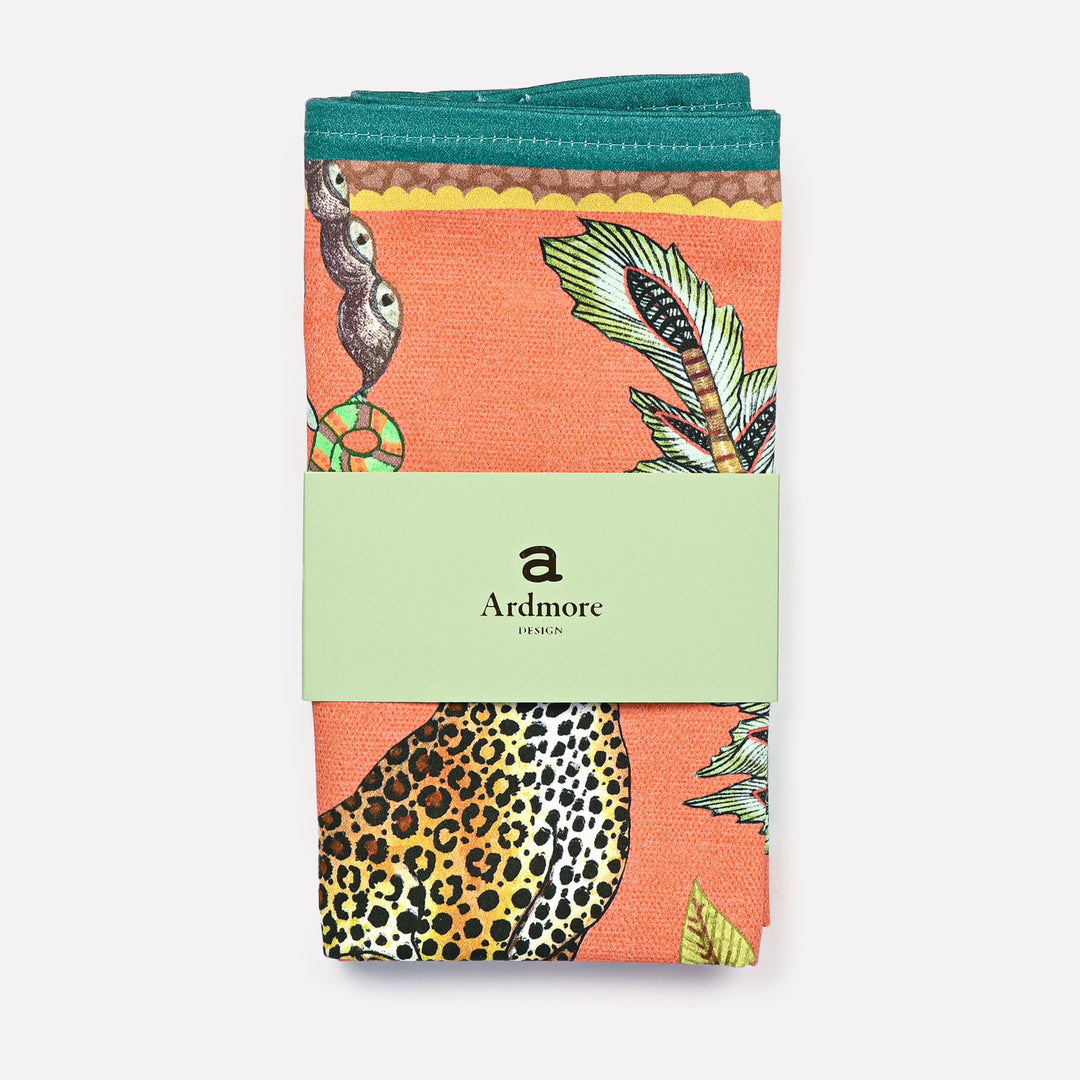 Leopard Napkins in Coral | Ardmore Design