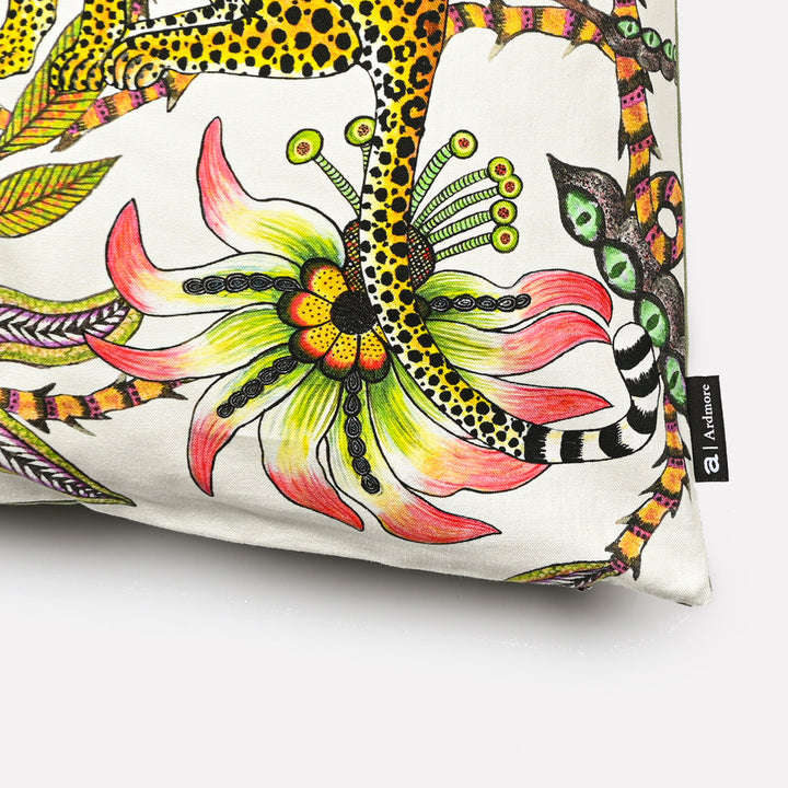 Lovebird Leopards Cotton Cushion Cover in Parakeet | Ardmore Design