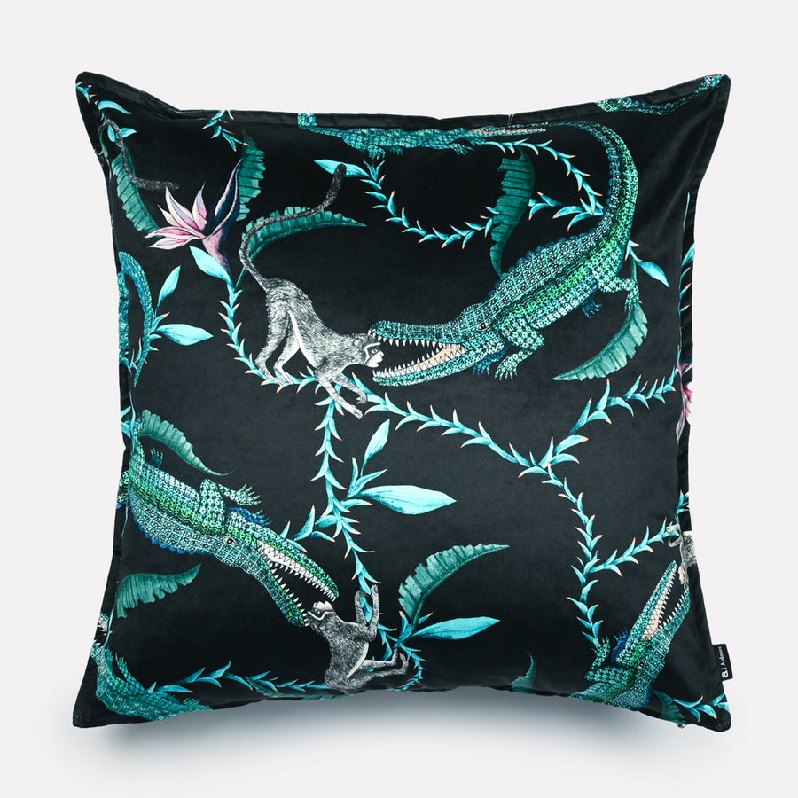 River Chase Velvet Cushion Cover in Moonlight | Ardmore Design