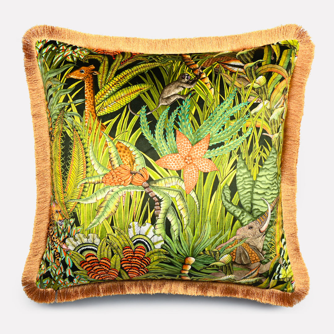 Sabie Forest Fringed Cushion Cover in Delta | Ardmore Design