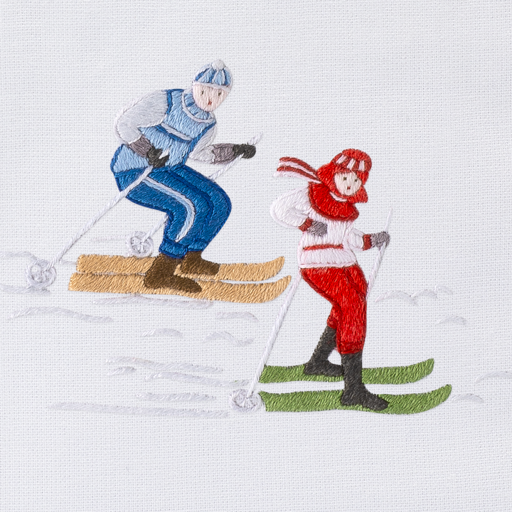 Skiers Embroidered Tissue Box Cover