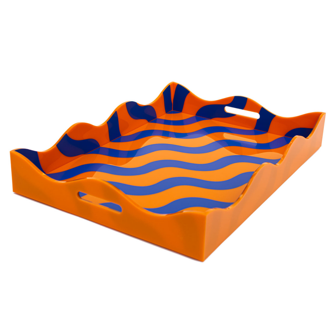 Orange and Blue Scallop Tray