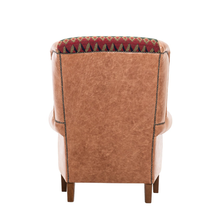 Bryant Wingback Armchair - Cortina & Hazelnut Leather