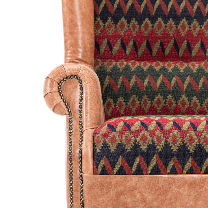 Bryant Wingback Armchair - Cortina & Hazelnut Leather