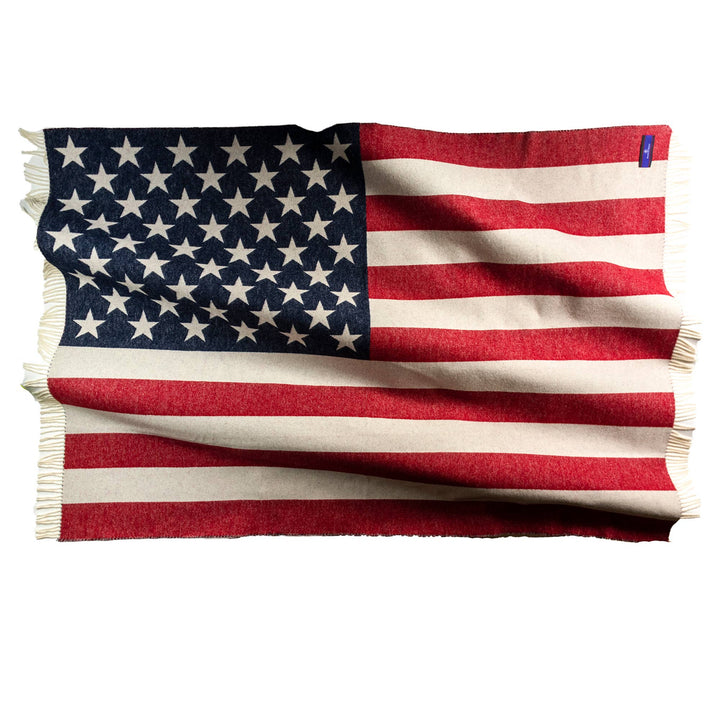 American Flag Merino Wool Throw
