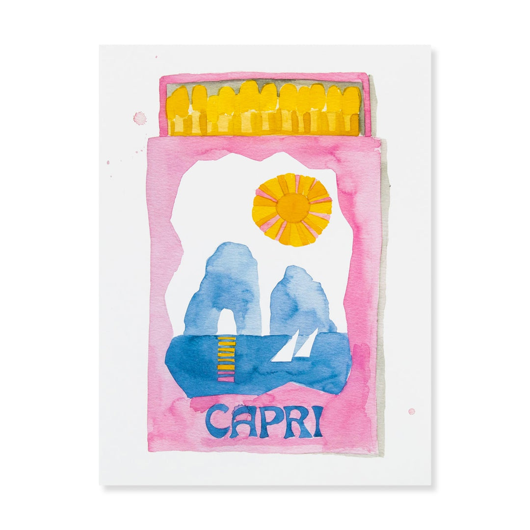 Capri Matchbook Watercolour Print
