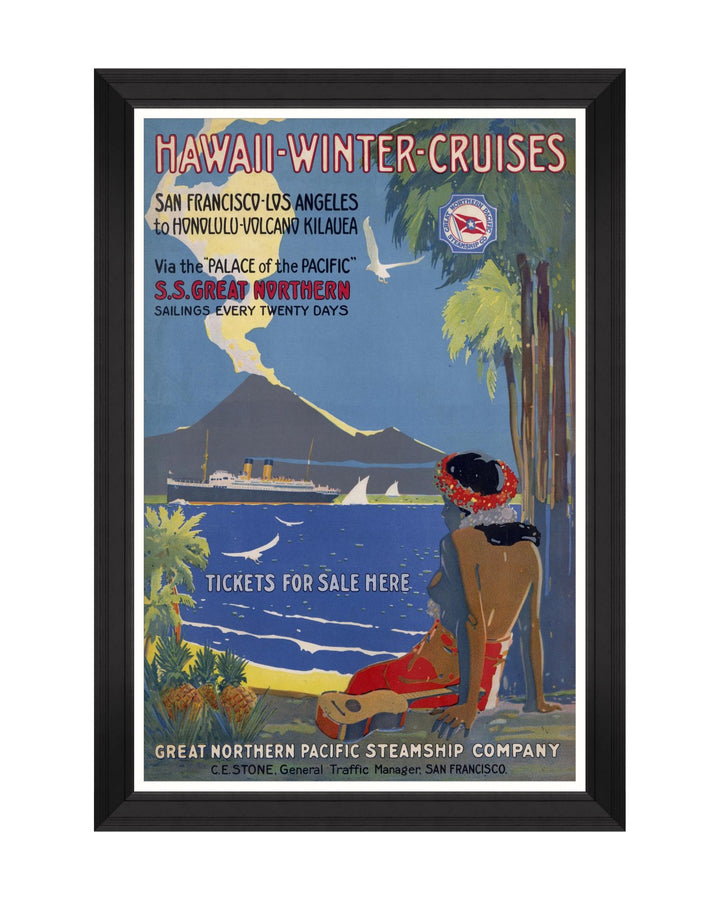 Hawaii Winter Cruises, Caribbean Travel Poster