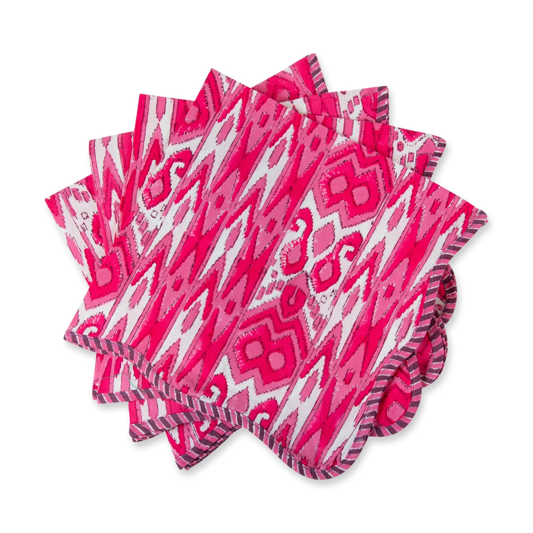Pink Poppy Ikat Napkins - Set of 4