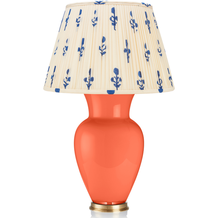 Blue Rose Pleated Lampshade & Large Coral Reef Table Lamp