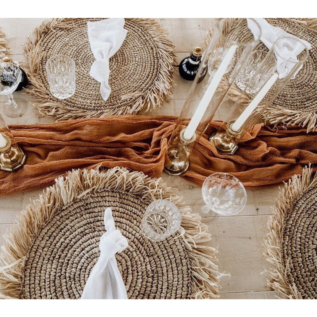 Natural Seagrass Fringe Placemats - Set of 4