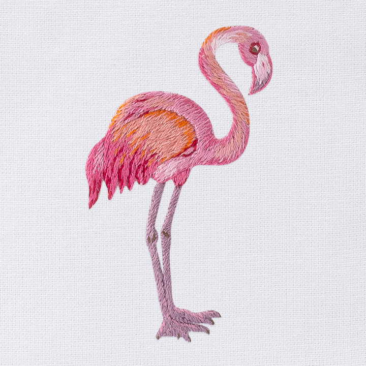 Flamingo Embroidered Tissue Box Cover