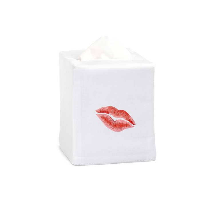 Kiss Embroidered Tissue Box Cover