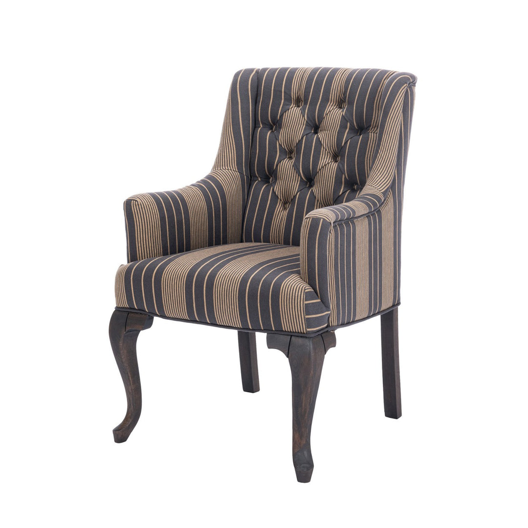Fitzroy Tufted Chair - Newport Stripes Linen