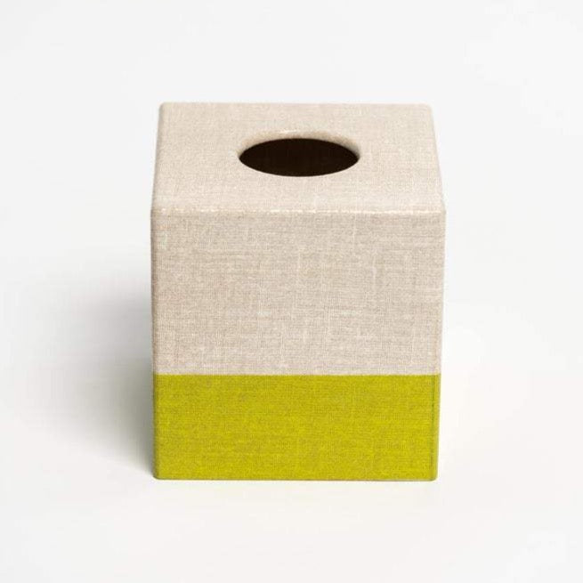 Lime Green Hessian Tissue Box Cover