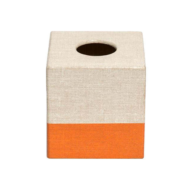 Orange Hessian Tissue Box Cover