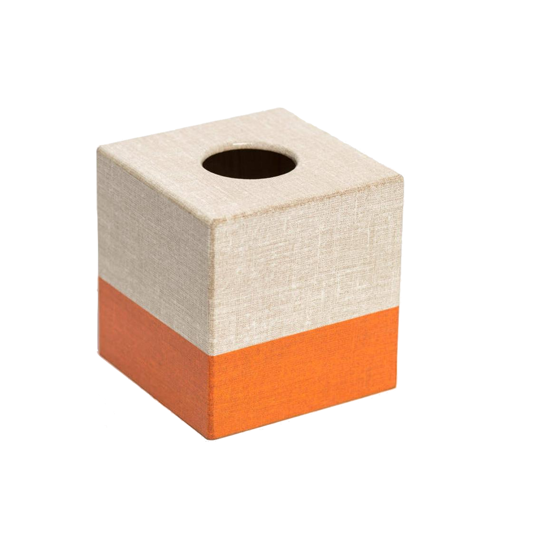 Orange Hessian Tissue Box Cover
