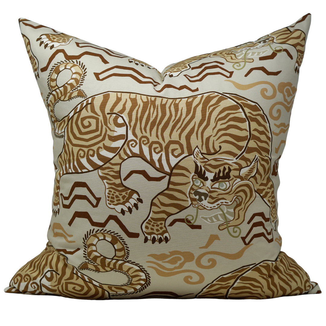 Tibetan Tiger Cushion in Fawn