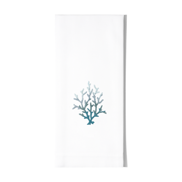 Blue Coral Knot Cotton Embroidered Hand Towel