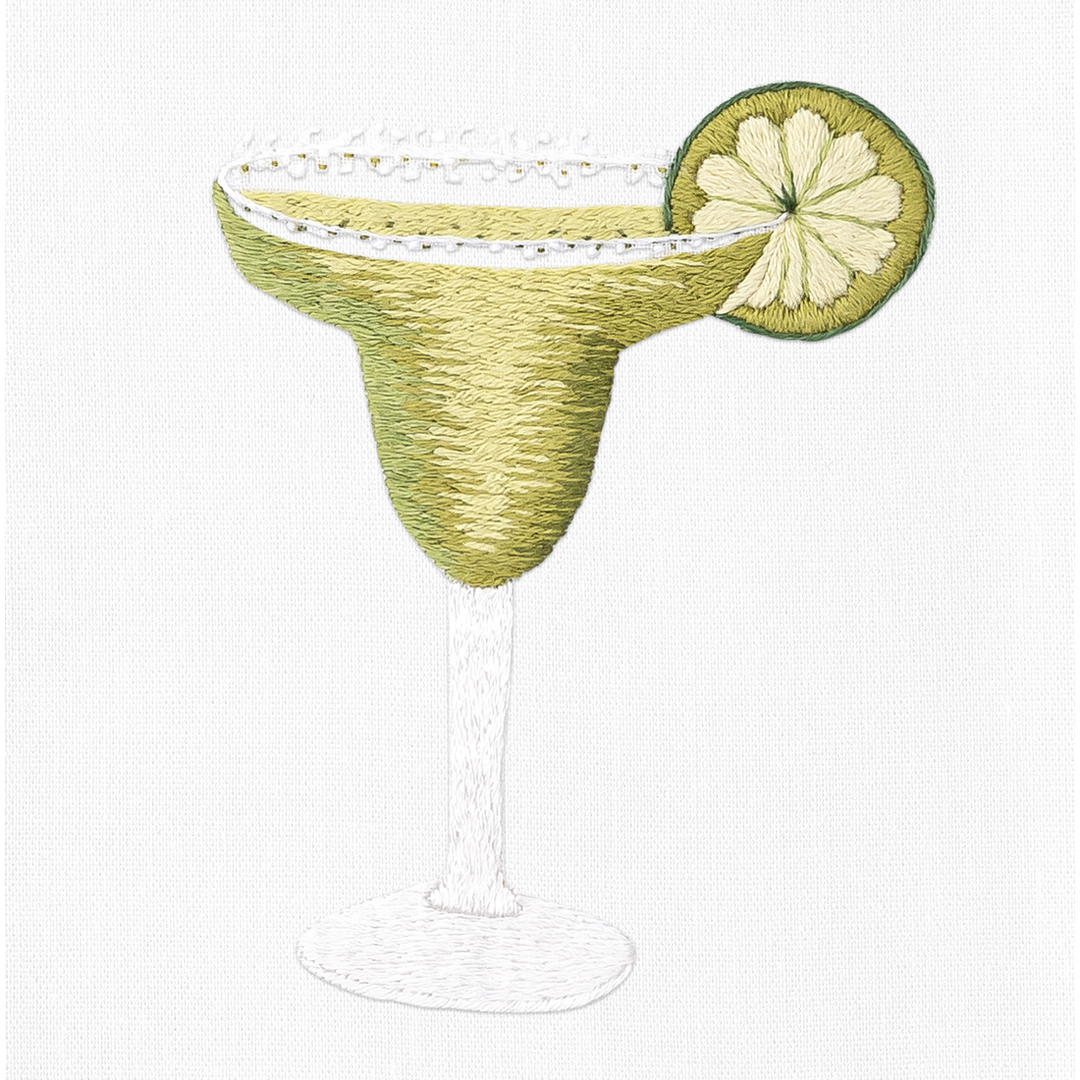 Margarita Cocktail Cotton Embroidered Hand Towel