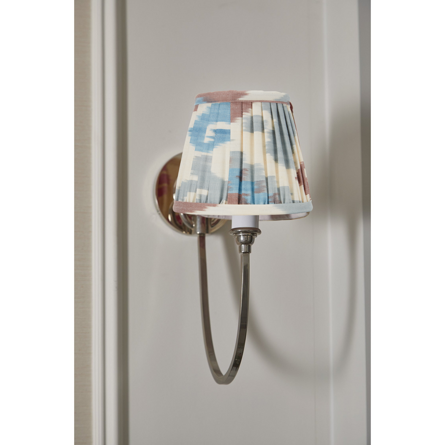 Blue and Terracotta Silk Ikat Lampshade