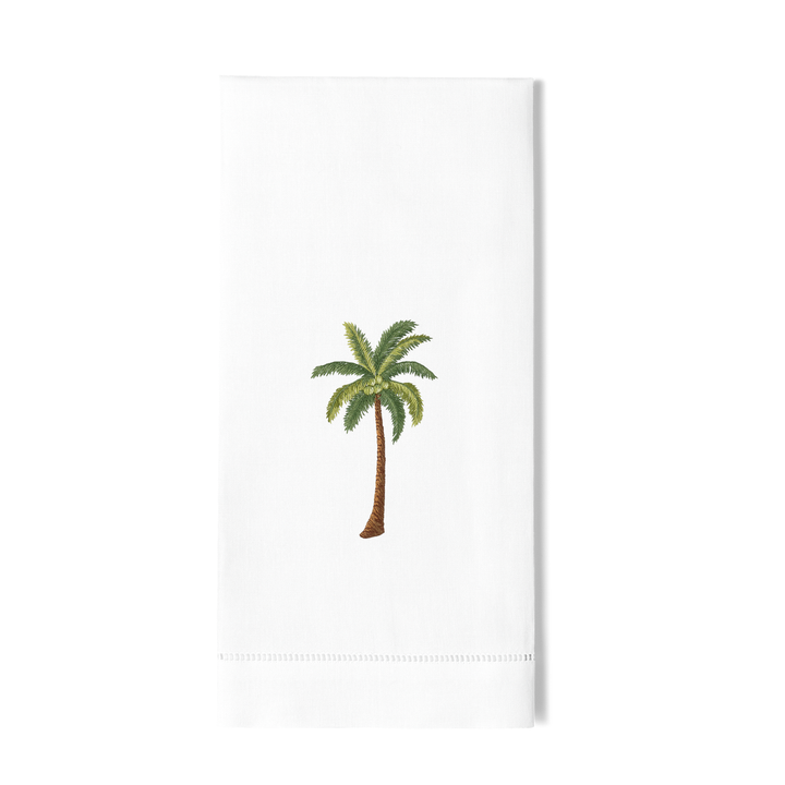 Palm Tree Cotton Embroidered Hand Towel