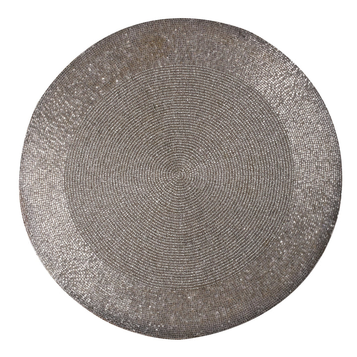 Silver Beaded Round Placemats - Set of 4