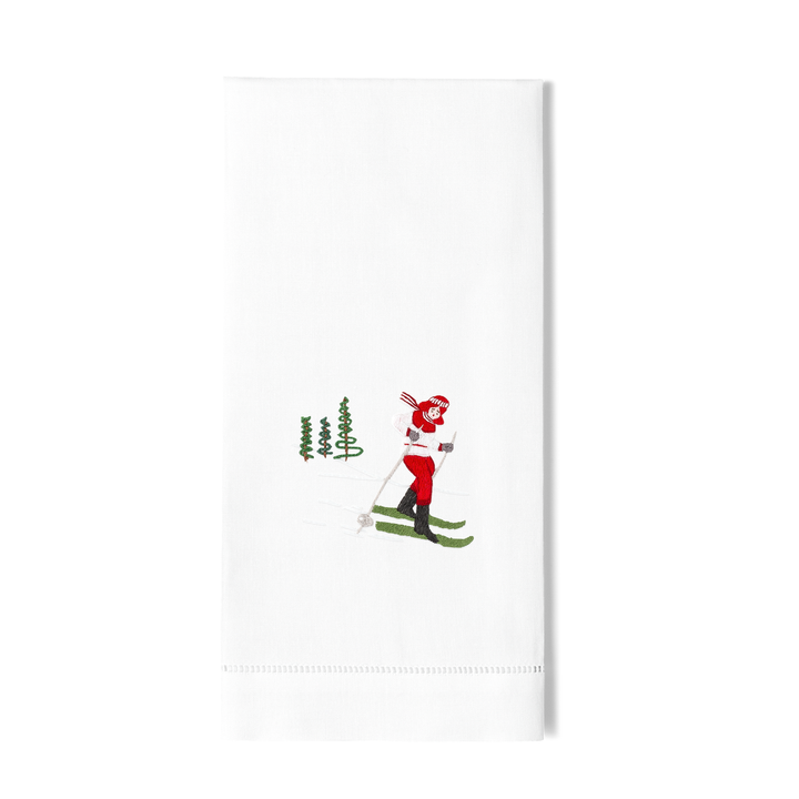 Skier Jill Cotton Embroidered Hand Towel