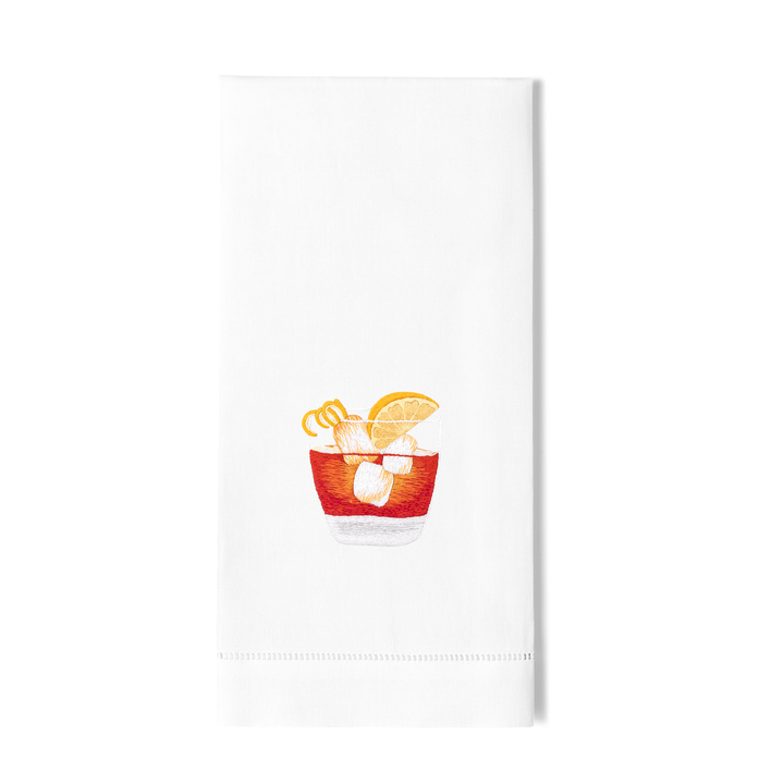 Negroni Cocktail Cotton Embroidered Hand Towel