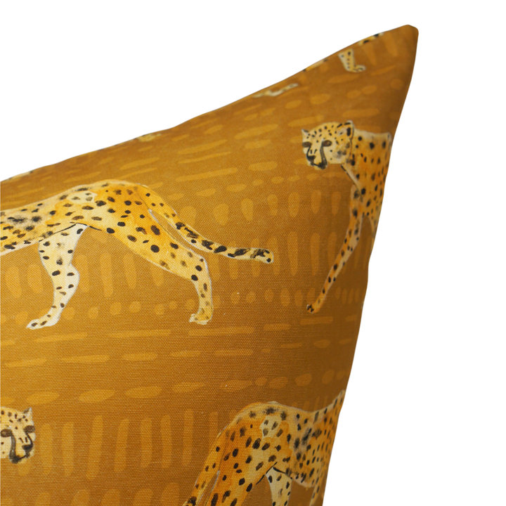 Mara Cheetah Cushion in Gold