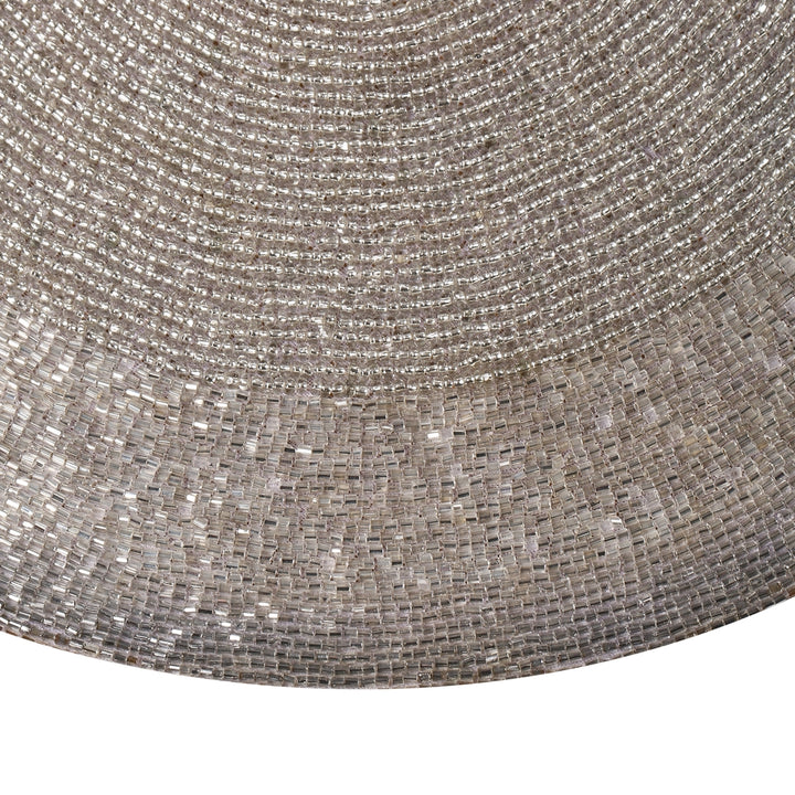 Silver Beaded Round Placemats - Set of 4
